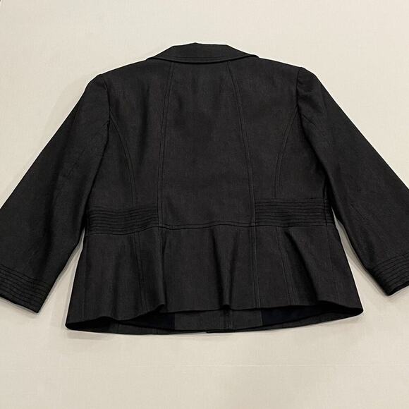 Semantiks Denim Look Dark Rinse 3/4 Sleeve Blazer / Jacket Cropped / Size 10 - Picture 6 of 14